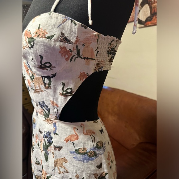 REFORMATION JANEIRO  SAFARI MIDI CUTE OUTBACK 100% LINEN DRESS SIZE 6 - Picture 4 of 16